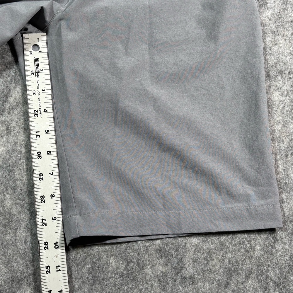 Adidas Mens Gray PrimeGreen Flat Front 10in Inseam Shorts Size 30 - Picture 4 of 14